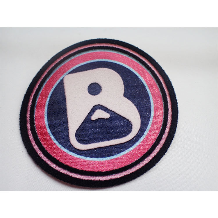 3D Flocking Badge Custom iron/sew on cloth patches for Garment Patch embossed  logo