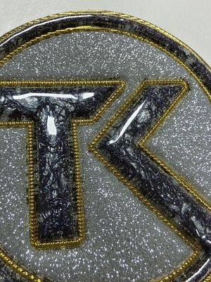 パープルデザイン 熱転写 カスタム レインボーカラー ホログラフィック効果 メタリック ソフト TPU パッチ (ジーンズ用)