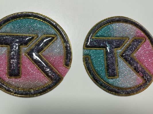 パープルデザイン 熱転写 カスタム レインボーカラー ホログラフィック効果 メタリック ソフト TPU パッチ (ジーンズ用)