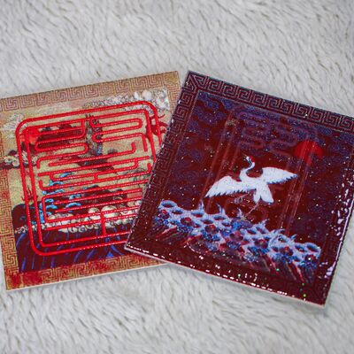 カスタムファブリックシルクスクリーン印刷ラベル - レオパード柄ブランドロゴアパレルパッチ、衣料品アクセサリー用