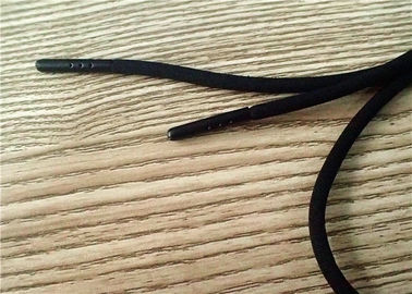 黒いペンキ ハードウェア頭部の両端に切り分けられたロゴの125cmの黒い非伸縮性があるコード
