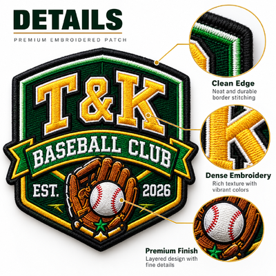 Customized Size Durable Fabric Fast Turnaround Embroidery Badges and Embroidered Patches for Team Uniforms