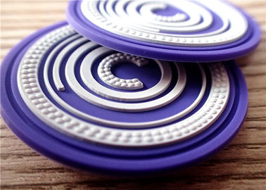 二重色の3Dの円のシリコーン パッチは銘柄のロゴを浮彫りにしました