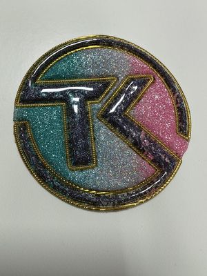 パープルデザイン 熱転写 カスタム レインボーカラー ホログラフィック効果 メタリック ソフト TPU パッチ (ジーンズ用)
