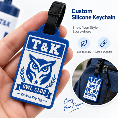 バックパック、キーホルダー、アクセサリー用 3Dロゴ入りカスタムシリコンバッグタグ